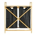 thumbnail image 4 of Household Essentials Bamboo Pull Out Double Hamper with Shelf, Natural and Black, 4 of 8