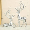thumbnail image 5 of 2Pcs White Resin Christmas Reindeer Figurines White Reindeer Statues Deer Wine Cabinet Ornaments Metal Deer Tabletop Decoration Ideal for Mantel Living Room Bedroom(White), 5 of 5