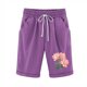 thumbnail image 2 of Puntoco Pantalones cortos deportivos para mujer Pantalones cortos con cordón y estampado de cintura elástica para mujer, 2 of 3