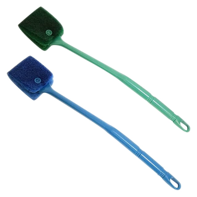 Aquarium Scraper Double Sided Sponge Brush Cleaner Non-Slip Handle
