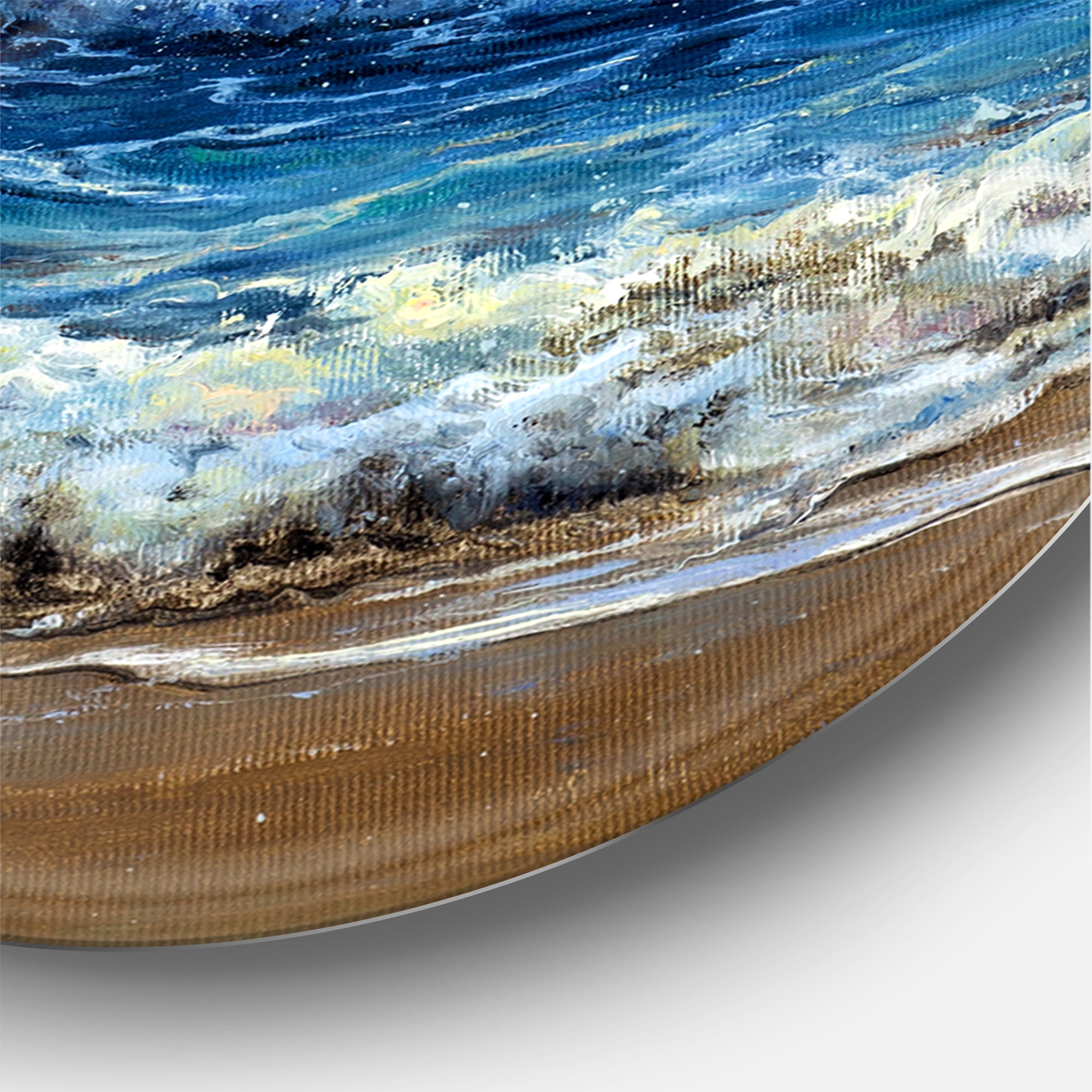 Ocean Waves At Sunrise 11 in x 11 in Painting Art Prints, by Designart