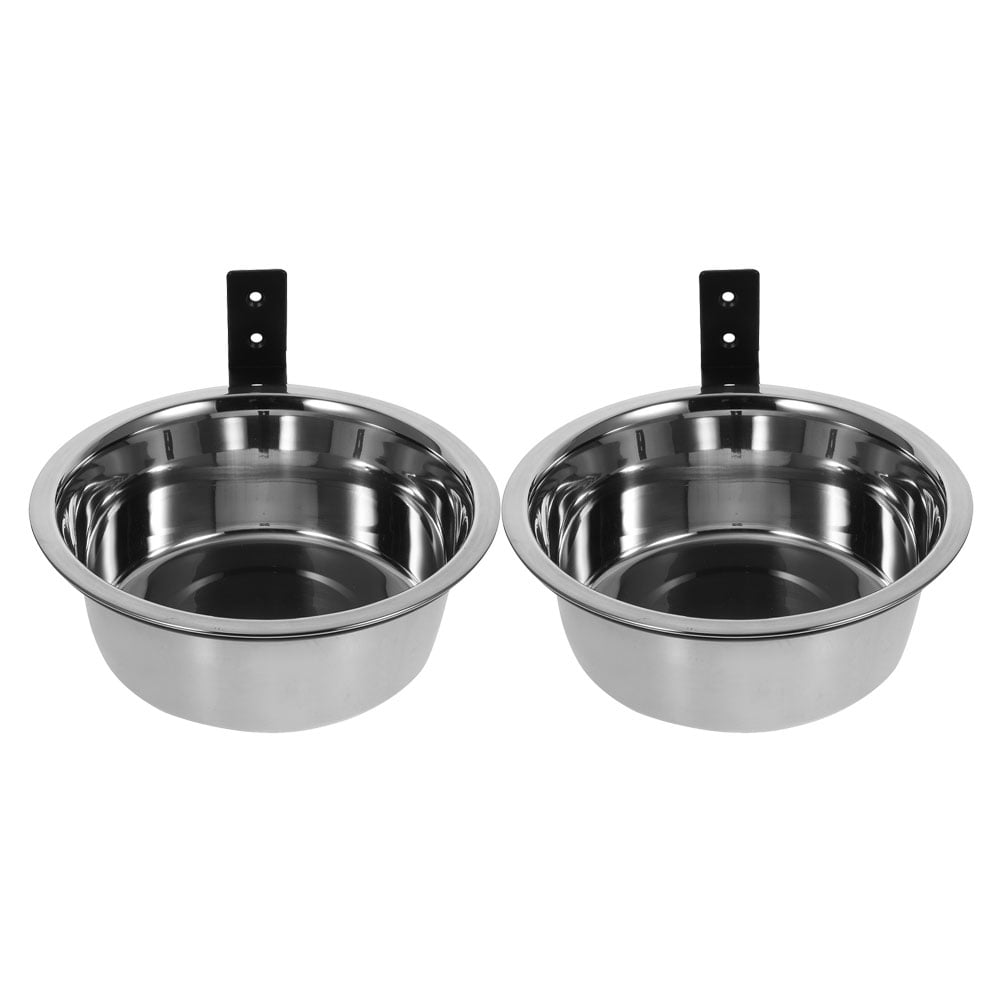 MOKKHNB 2Sets Wall Mounted Elevated Stainless Steel Dog Bowls Space Saving Feeding Station