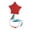 B003- Red, variant on Five Point Star Weighted Toys, Attached Hanging Ribbons, Fine Motor Skill Development, Backyard Carnival Games, Bright Red, 1 Pc