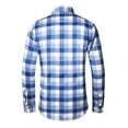 thumbnail image 4 of Miluxas Men's Plaid Button Down Shirts Cotton Long Sleeve Dress Shirts Regular Fit Gingham Shirts Blue 12(XXL), 4 of 5