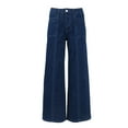 thumbnail image 5 of Lodgix 2025 Wide Leg Jeans for Women Trendy High Waist Straight Leg Baggy Jeans Stretchy Denim Pants Trouser Jeans Dark Blue L, 5 of 6