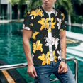 thumbnail image 6 of KLL Lilies Flowers for Men's Baseball Shirts,Short Sleeve Casual Shirts Button Down Shirt for Men Beach Summer Wedding Shirt-Large, 6 of 7