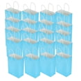 thumbnail image 4 of 20 piezas bolsa de papel Kraft portátil embalaje bolsa de regalo accesorio para compras fiestas de cumpleaños 15 x 8 x 21 cm azul, 4 of 14