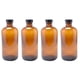 thumbnail image 1 of 4 botellas Boston redondas de vidrio rellenables de 30 ml, color ámbar y marrón, con tapa de baquelita negra., 1 of 7