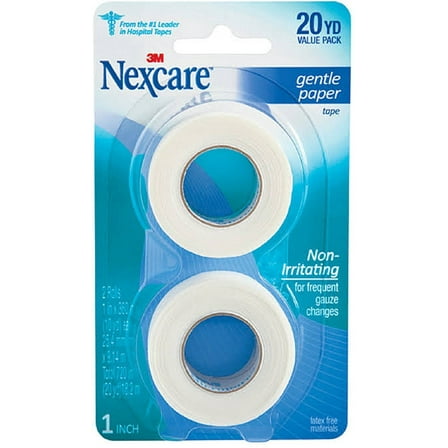2 Pack - Nexcare Gentle Paper Tape 1 Inch X 10 Yards, 2 in Each