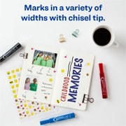 Avery Marks A Lot Permanent Markers, Regular Desk-Style, Asstd, 4/PK Regular Marker Point - Chisel Marker Point Style - Black, Blue, Red - Black, Blue, Red Barrel - 4 / Pack