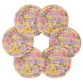thumbnail image 2 of Yellow Purple Plaids with Small Flowers Drinking Coasters Cup Mat with Holder for Kitchen Cafe Bar 6 Packs, 2 of 7