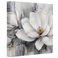 thumbnail image 2 of Grey White Floral Canvas Wall Art for Living Room Bedroom Bathroom, Vintage Minimalist Country Pastoral Flowers Canvas Art Wall Decor, Artwork for Walls Home Office Decor, 8"x8", 2 of 9