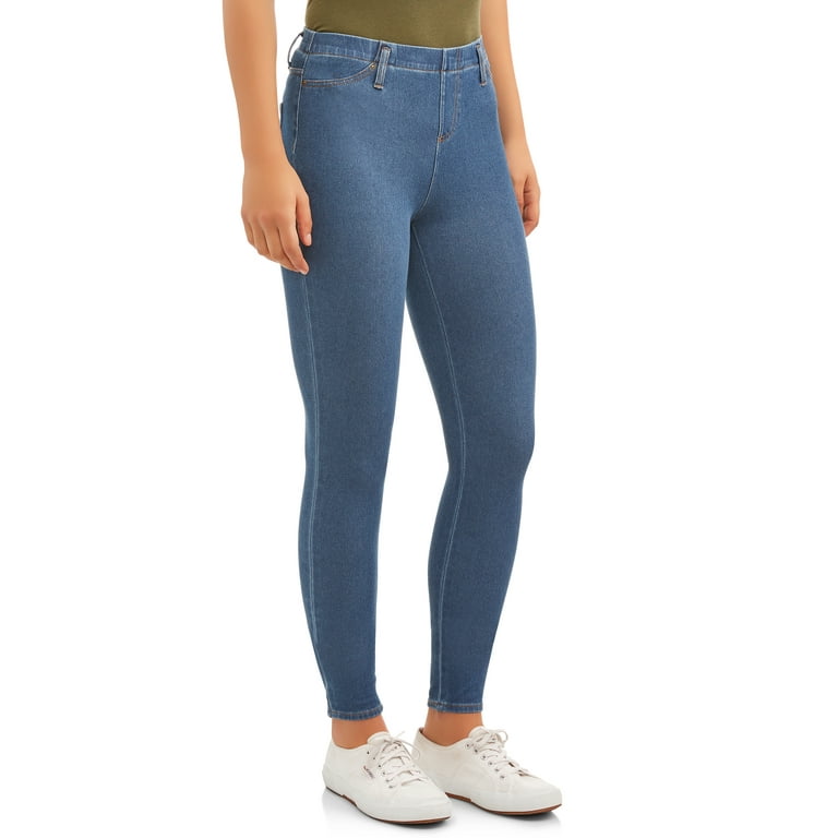 Time and Tru Full Length Soft Knit Color Jegging in Repreve Denim Women s
