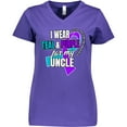 thumbnail image 3 of Inktastic Suicide Prevention I Wear Teal and Purple For My Uncle Women's V-Neck T-Shirt, 3 of 5