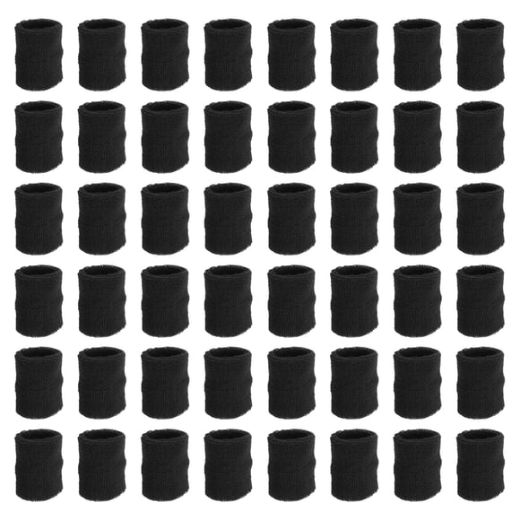 Uxcell 48 Pack Sports Wristbands Athletic Absorbent Wrist Sweatband Black