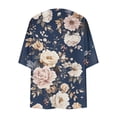 thumbnail image 5 of UVEASISHA Summer Casual Cardigans for Women 3/4 Sleeve Floral Printed Kimono Cardigan Soft Breathable Thin Summer Outerwear Multicolor L, 5 of 6