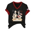 thumbnail image 3 of MEICHEN Women's 250th Anniversary V Neck Graphic Tee Casual Soft Print T Shirt Blouse Short Sleeve Summer Top, 3 of 6