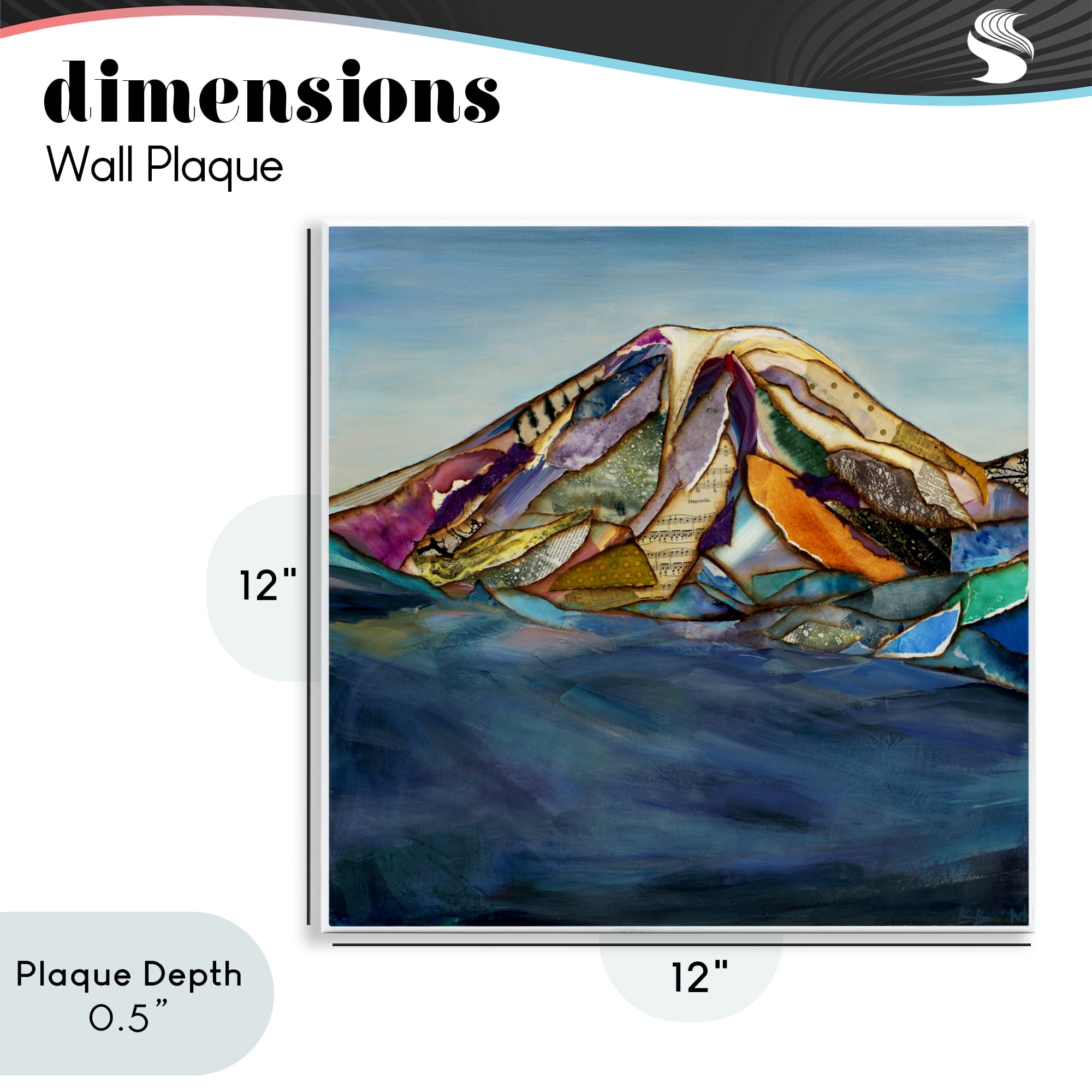 Stupell Industries Collaged Layers Mountain Wall Plaque Art, design by Van Horne-Borcherding