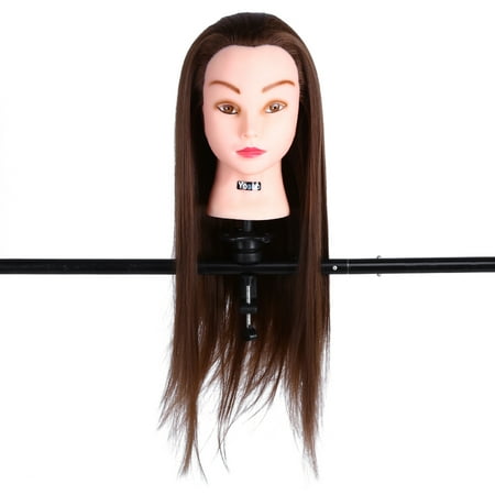 Vgeby 30 Real Human Hair Mannequin Head With Stand Cosmetology