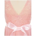 thumbnail image 5 of inhzoy Kids Big Girls Floral Lace Flower Girls Bridesmaid Dress High Low Hem Sleeveless Wedding Birthday Party Dress Pink 14, 5 of 7
