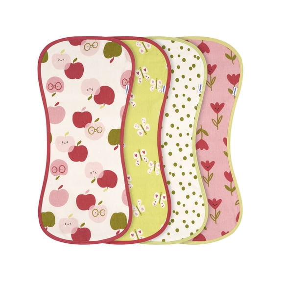 Onesies Brand by Gerber Baby Girl 4pc Burpcloth Pack, Onesize