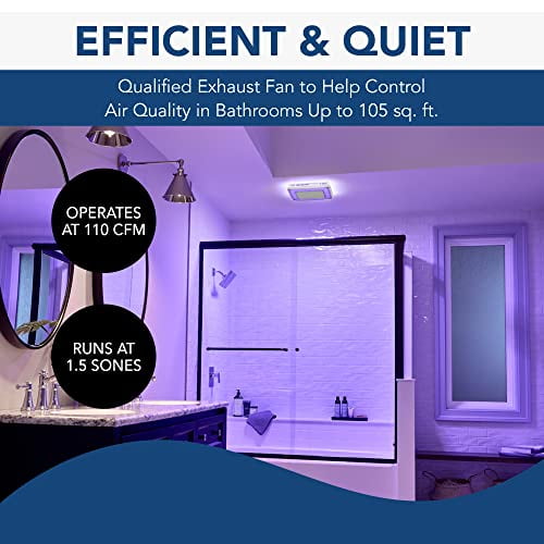 Broan-NuTone SPK110RGBL ChromaComfort Bathroom Exhaust Fan with Sensonic  Bluetooth Speaker and LED Light, White | Walmart Canada