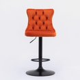 thumbnail image 4 of Swivel Barstools Set of 2,Counter Height Bar Stools with Backs Comfortable Tufted and Footrest,Modern Button Tufted Upholstered Dining Chairs for Home Pub Kitchen Island,Orange, 4 of 7
