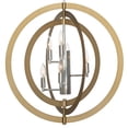 thumbnail image 5 of Vanity Art 6 Light Globe Candle Style Chandelier, Modern Hanging Lighting, Ceiling Lights Fixtures for Dining Room Living Room Bed Room Kitchen, Brass Dust/Chrome, 22106BD-CH, 5 of 8