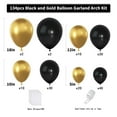 thumbnail image 2 of Kit de arcos con forma de guirnalda con globos YMSZ, negro y dorado, 134 piezas, 2 of 7