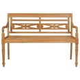 thumbnail image 3 of vidaXL Batavia Bench Garden Bench Patio Loveseat with Cushion Solid Wood Teak, 3 of 9