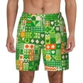 thumbnail image 2 of Picia St Patrick's Day6 pattern Mens Swim Trunks with Compression Liner Stretch Beach Shorts Quick Dry with Zipper Pockets No-Chafing Board Shorts-Small, 2 of 9