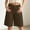 Brown, variant on Josdec Women's Solid Color Pleated High Waist Knee‑Length Bermuda Shorts Casual Five‑Quarter Wide Leg Shorts with Pockets for Summer Daily Wear