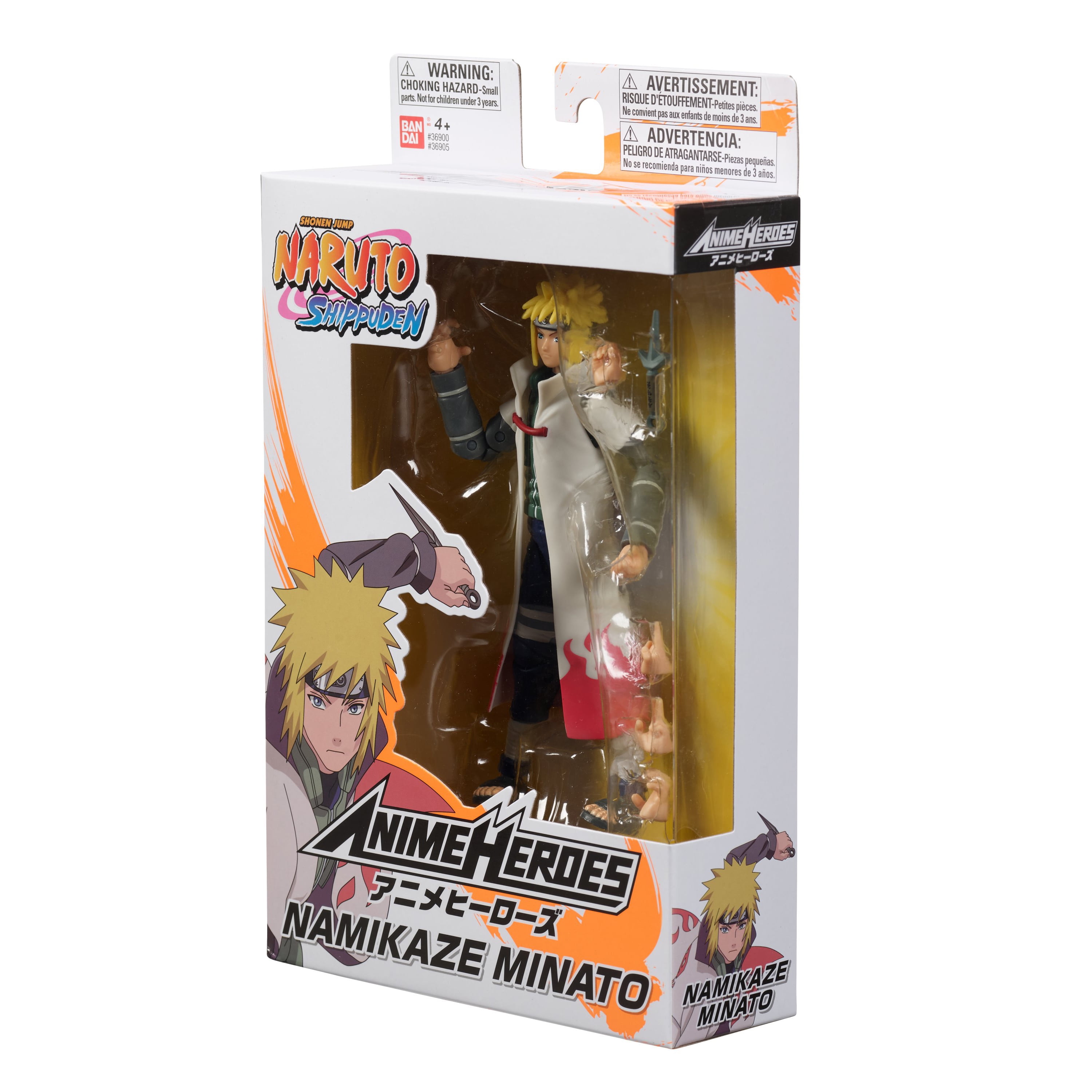  Bandai Anime Heroes Namikaze Minato Figuras de acción Hokage  Anime Bundle con 2 calcomanías My Outlet Mall