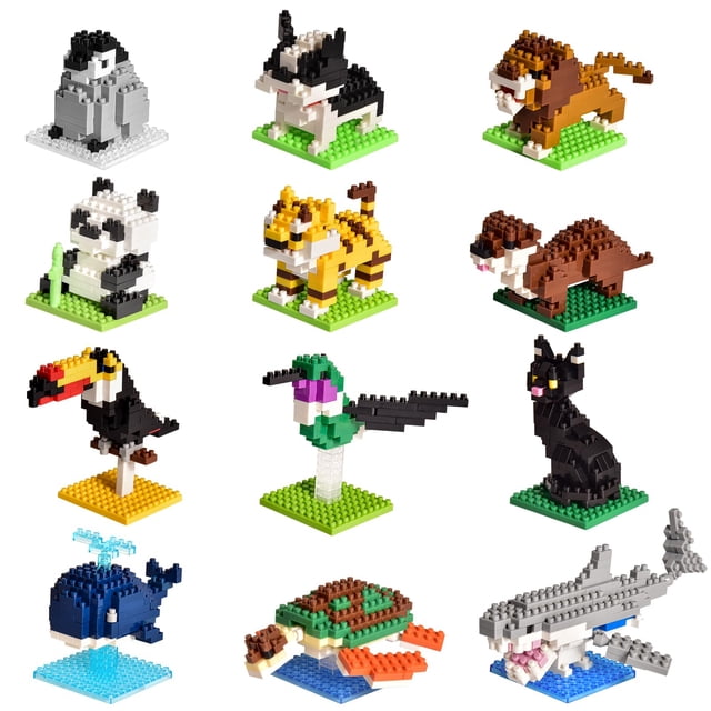 Pequeños juguetes divertidos Favor de fiesta para niños Juego de construcción Mini animales Juegos de bloques de construcción Bolsas de regalos Rellenos para niños Premios de juguetes pequeños Kit de
