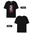 thumbnail image 6 of T Shirts for Women Short Sleeve Cotton Crewneck T-Shirt, Skull Red Rose Flower Tee Tops Casual Basic T-Shirts, XS-5XL Black 5XL, 6 of 7