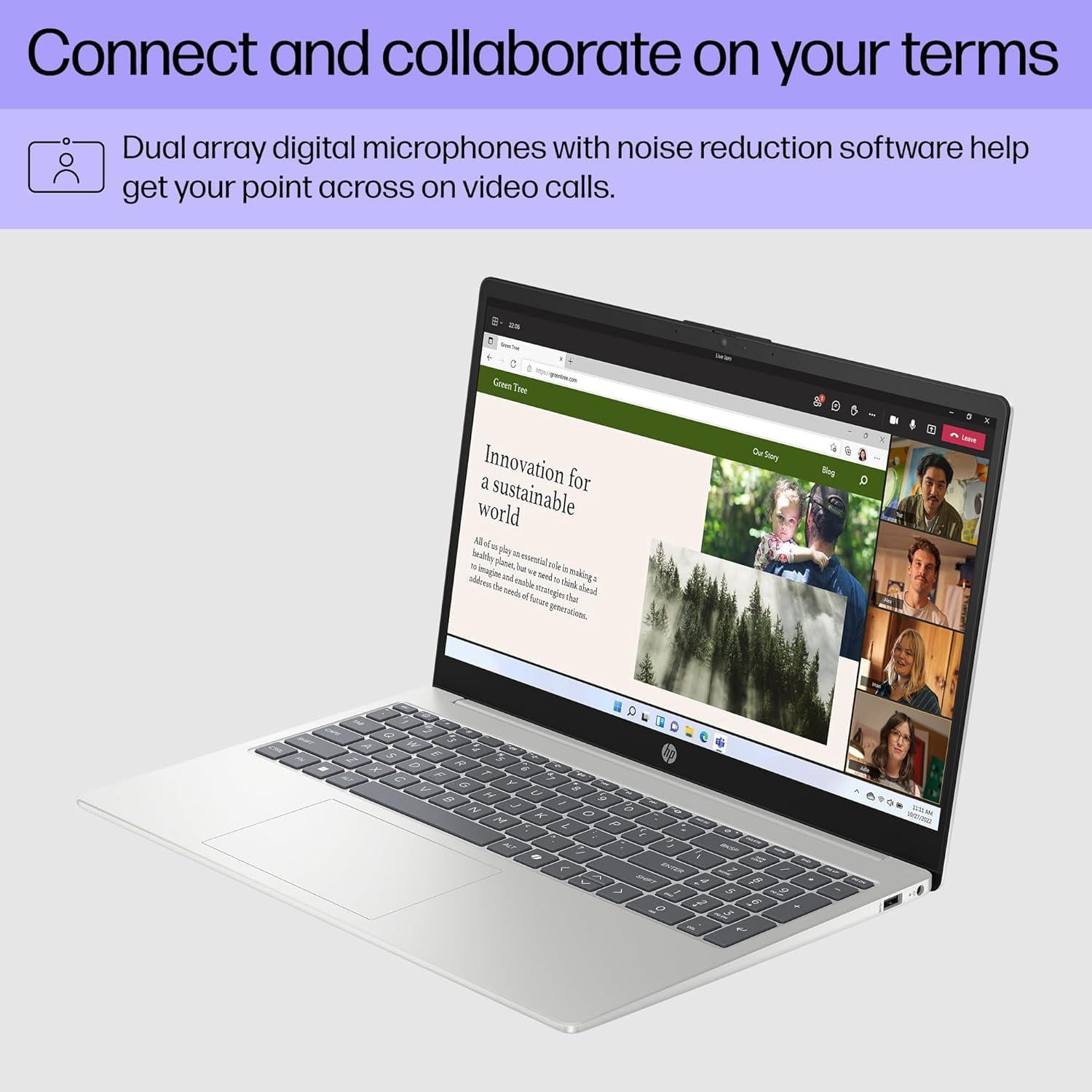 HP 15.6 inch Laptop, HD Touchscreen Display, AMD Ryzen 3 7320U, 8 GB RAM, 128 GB SSD, AMD Radeon Graphics, Windows 11 Home in S Mode, Natural Silver, 15-fc0099nr
