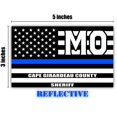 thumbnail image 2 of Reflective Cape Girardeau County Missouri MO Thin Blue Line Stealthy Old Glory USA Flag | Honoring Law Enforcement Officers Sheriffs | County State Decal Bumper Sticker 3M Vinyl 3" x 5", 2 of 3