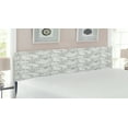thumbnail image 2 of Grey Headboard, Big Leaves on Old Fashion Floral Background Feminine Dramatic Style Retro Graphic Print, Upholstered Decorative Metal Bed Headboard with Memory Foam, King Size, Grey, by Ambesonne, 2 of 4