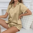 thumbnail image 5 of Wensltd Pajama Set Short Sleeve for Women Summer Loose Fit Elegant Style Breathable Button Down Sleepwear Multiple Colors, 5 of 6