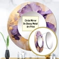 thumbnail image 3 of Designart "Dreaming In Golden Iris Purple" Irises Round Mirror Wall Decor Traditional - Large Purple Round Office Mirror - Round Mirror - 29" x 29", 3 of 6