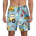 thumbnail image 3 of Uemuo Building Truck Pattern Mens Swim Trunks Quick Dry Board Shorts with Mesh Lining, Stretch Beach Shorts Quick Dry No-Chafing Board Shorts-XX-Large, 3 of 9