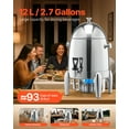 thumbnail image 2 of VEVOR Stainless Steel Hot Tea & Cold Drink Dispenser 2.7 Gal Beverage Dispenser, 2 of 9