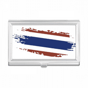 Thai Bangkok Thailand Flag Art Illustration Business Card Holder Case Pocket Box Wallet