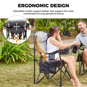 KingCamp Oversized Folding Camping Chair, High Back Heavy Duty for Adults, Fully Padded Folding Chairs Outdoor Sports, Portable Comfy Camping Chairs 400LBS Capacity Lawn Chair
