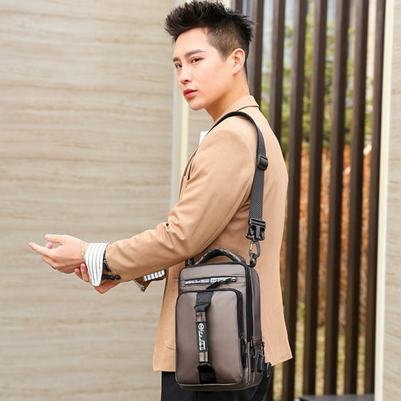 BAOPAI Multifunctional Men's Crossbody Bag Convertible to Backpack and Shoulder Bag with External USB Charging Port Ideal for Daily Commute and Travel