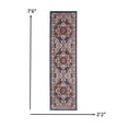 thumbnail image 2 of 2â€™ x 8â€™ Blue and Ruby Medallion Runner Rug, 2 of 6