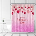 thumbnail image 2 of Valentine''s Day Shower Curtain Romantic Red and Pink Heart Shaped Decor Home Bathroom Bathtub Curtains Set Include Hooks,（70" WX70 H）, 2 of 3