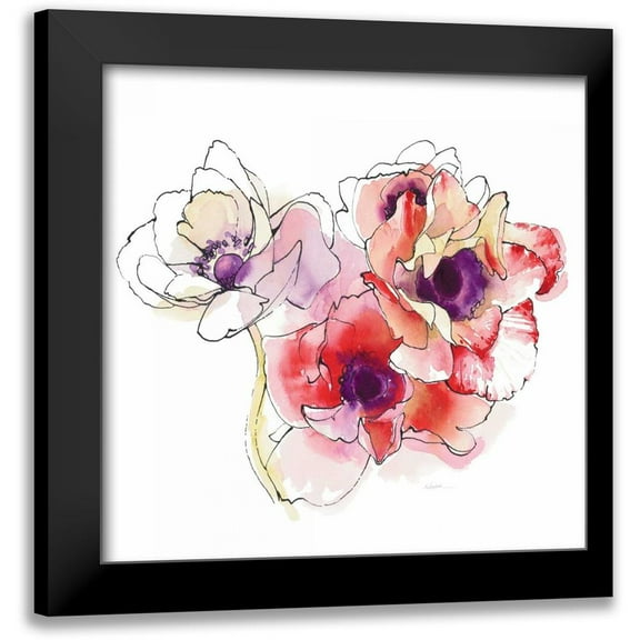 Novak, Shirley 12x12 Black Modern Framed Museum Art Print Titled - Mistral Trio I White Square