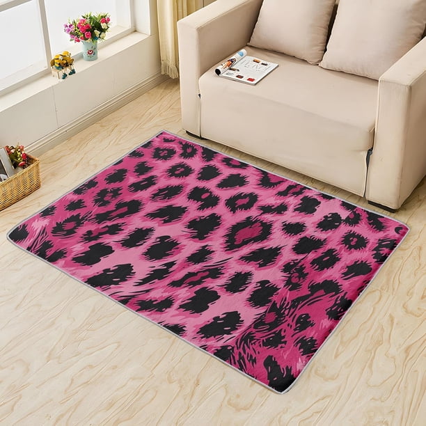 Hot Pink Leopard Print Rug & Home Decor - Living Room Rug, Cheetah