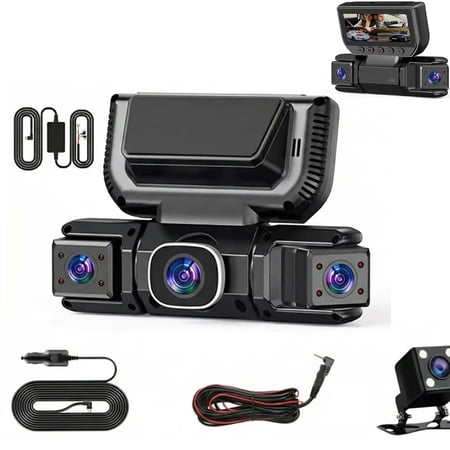 Nexvo QuadGuard 360 Pro Dash Cam, 4Channels Dash Cam Video Recorder, Car Camera Dash Cam Front Rear Inside & Side WiFi -1080p HD, Night Vision, Parking Mode, Loop Recording